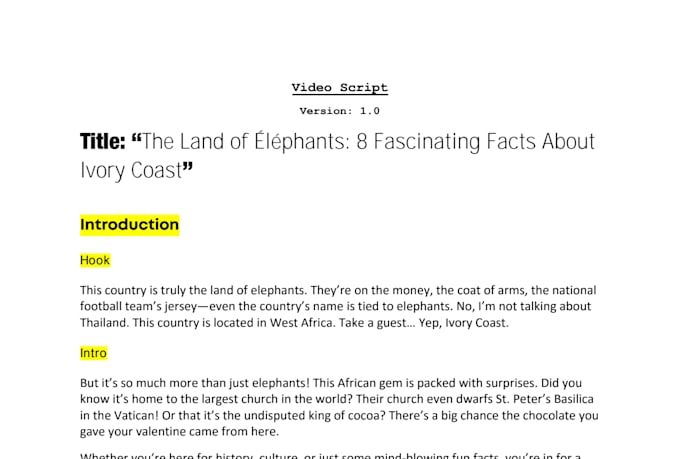 research and write youtube script